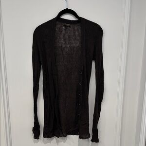 Brown Semi Sheer Button-Up Burberry Cardigan